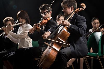 musicians playing in an orchestra