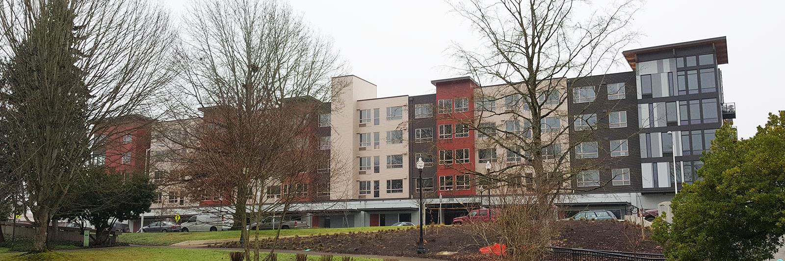 Apartment building across from City Hall