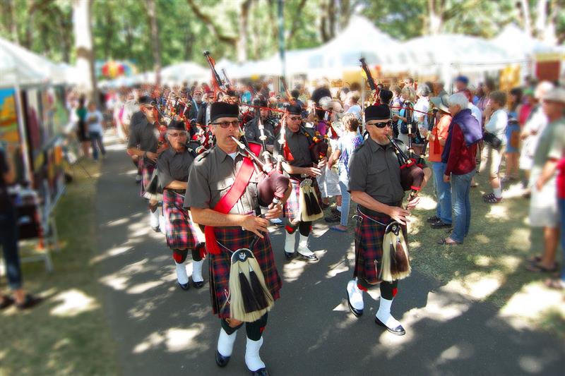 Bagpipe parade at salem art fair 2013