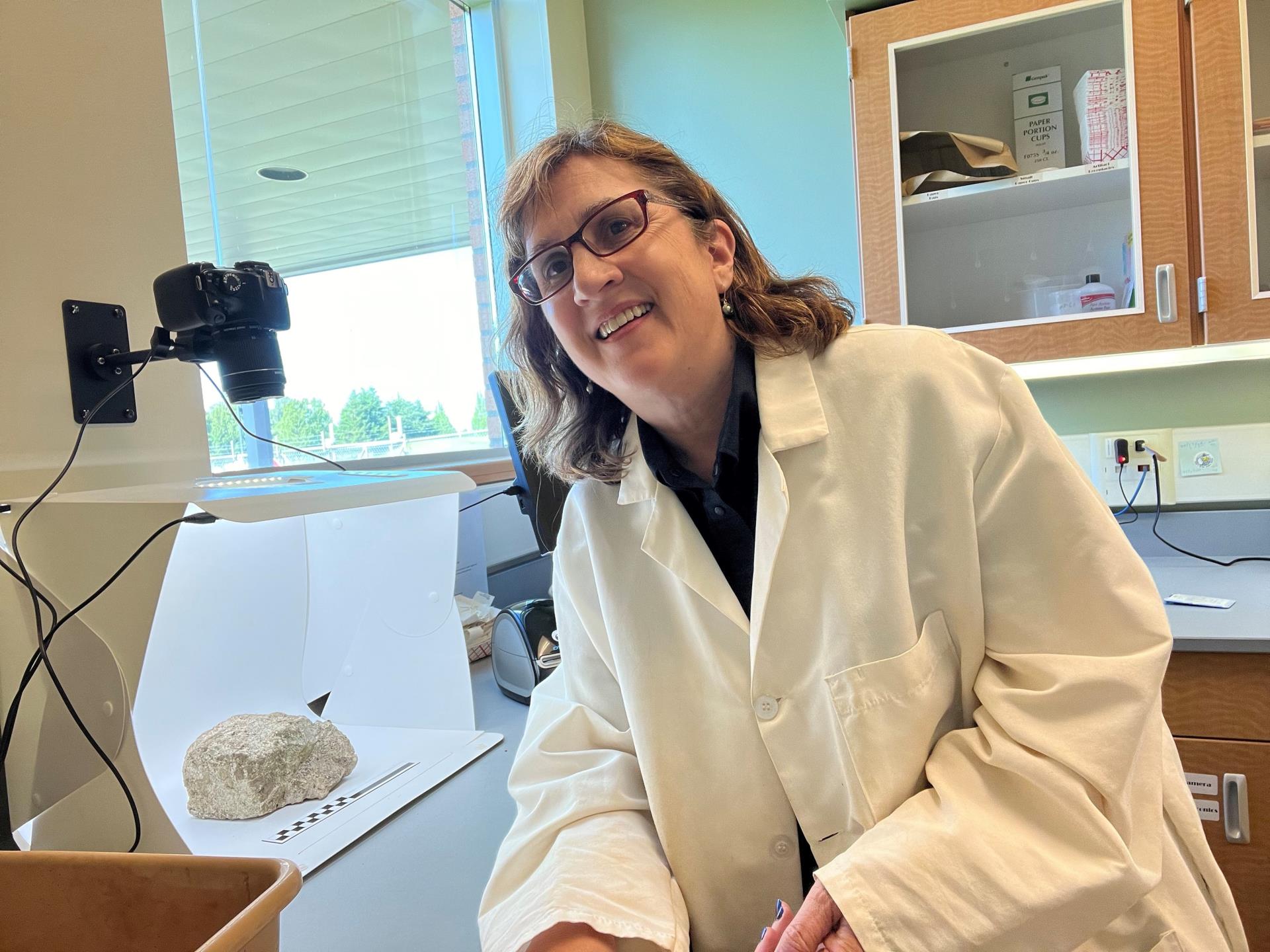 Kimberli Fitzgerald, Historic Preservation Officer in her lab.