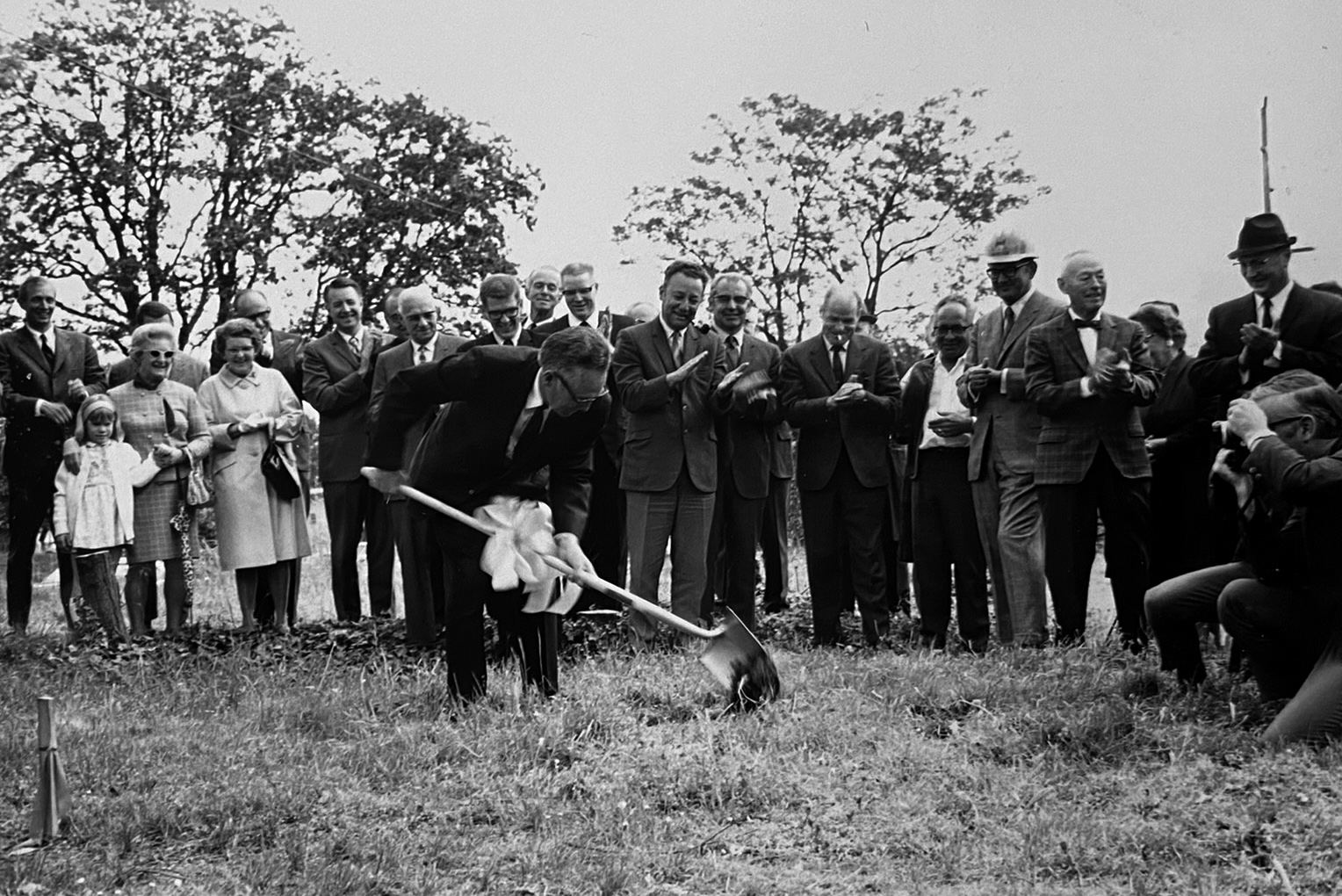 Mayor Vern Miller and dignitaries break ground on the new Salem Civic Center.