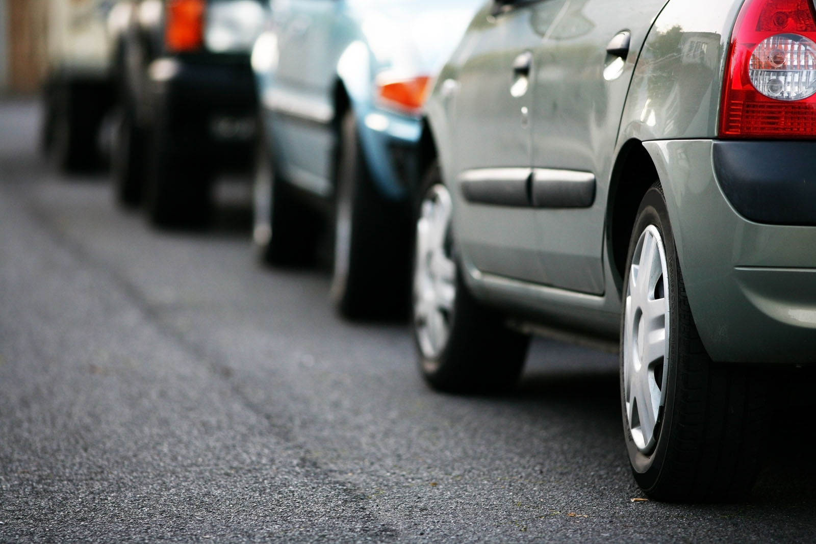 Cars parallel parked on the street