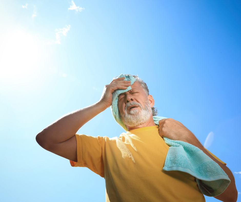 sweaty guy in the sun