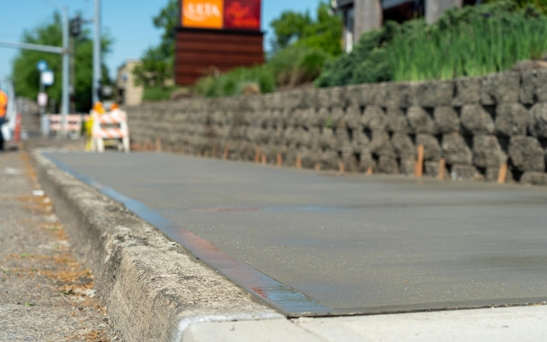 Sidewalk pavement on Center Street