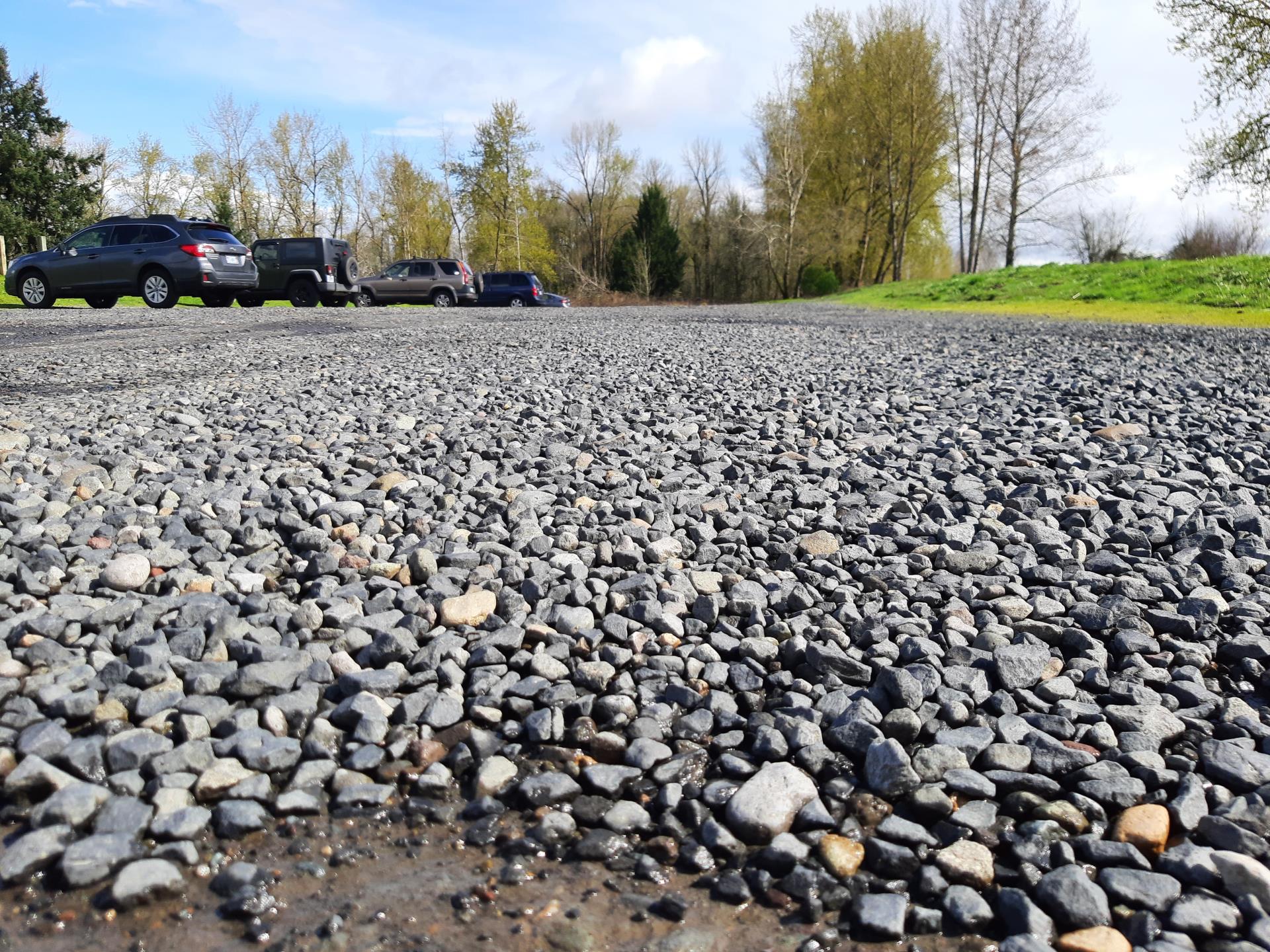 Gravel Parking Lot in Minto Brown Park