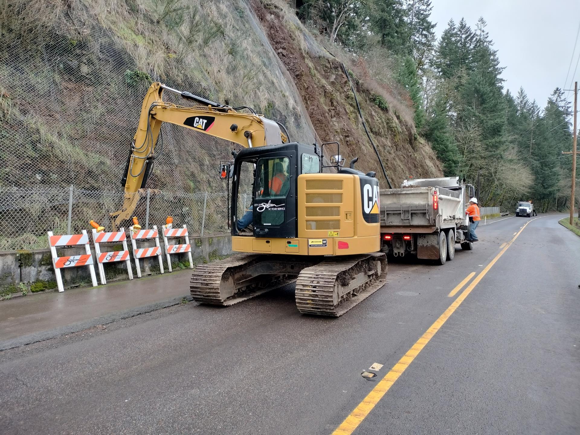 Rock slide Clean up