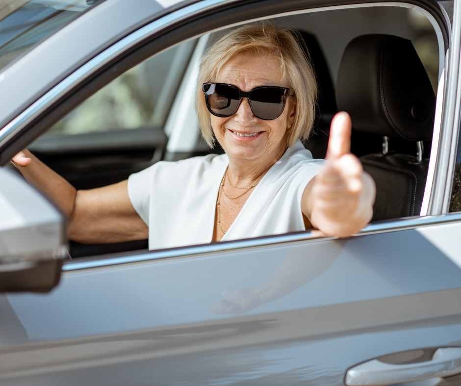 car woman driving