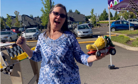 Woman with Zucchini racer