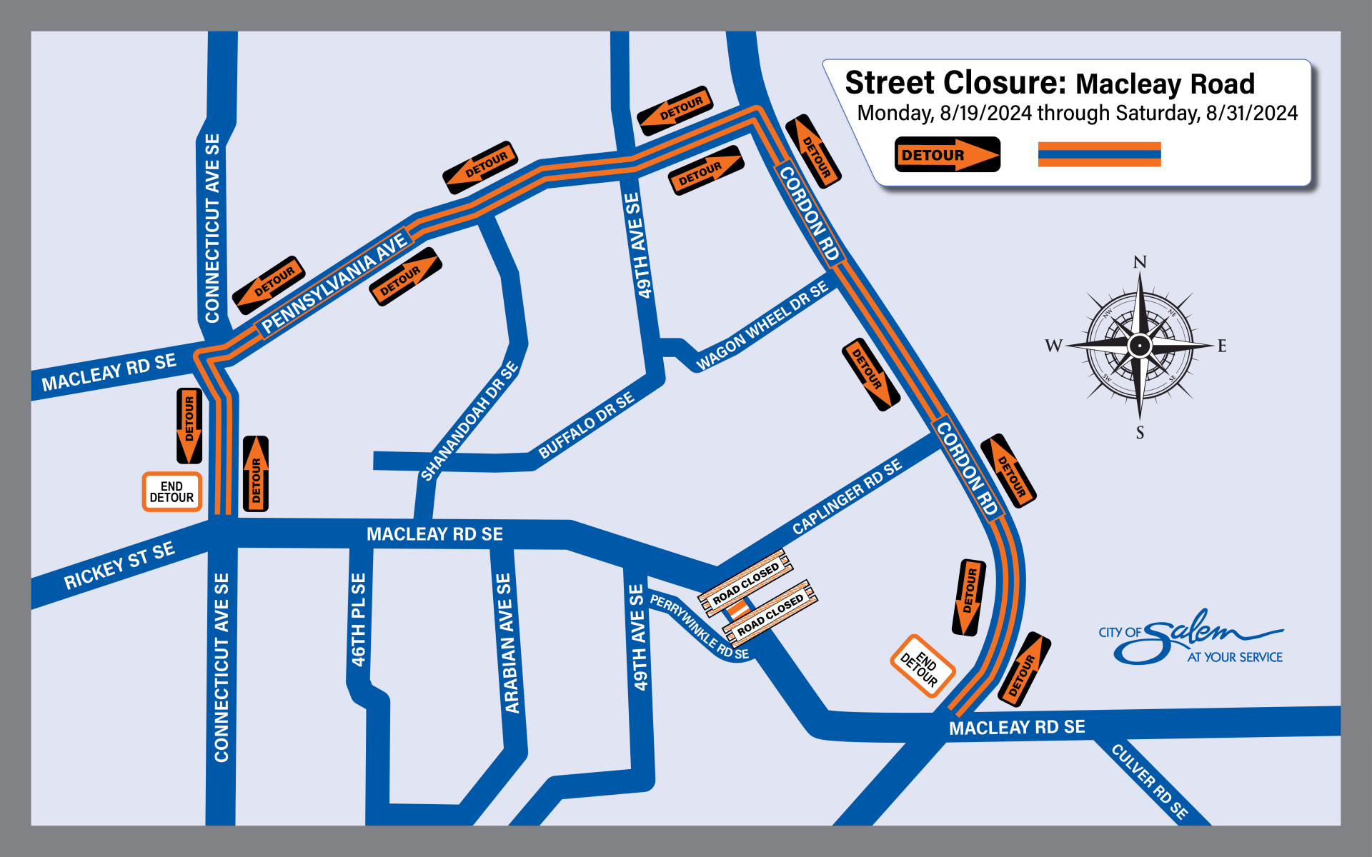 Macleay Road Closure Map 2024-08-13