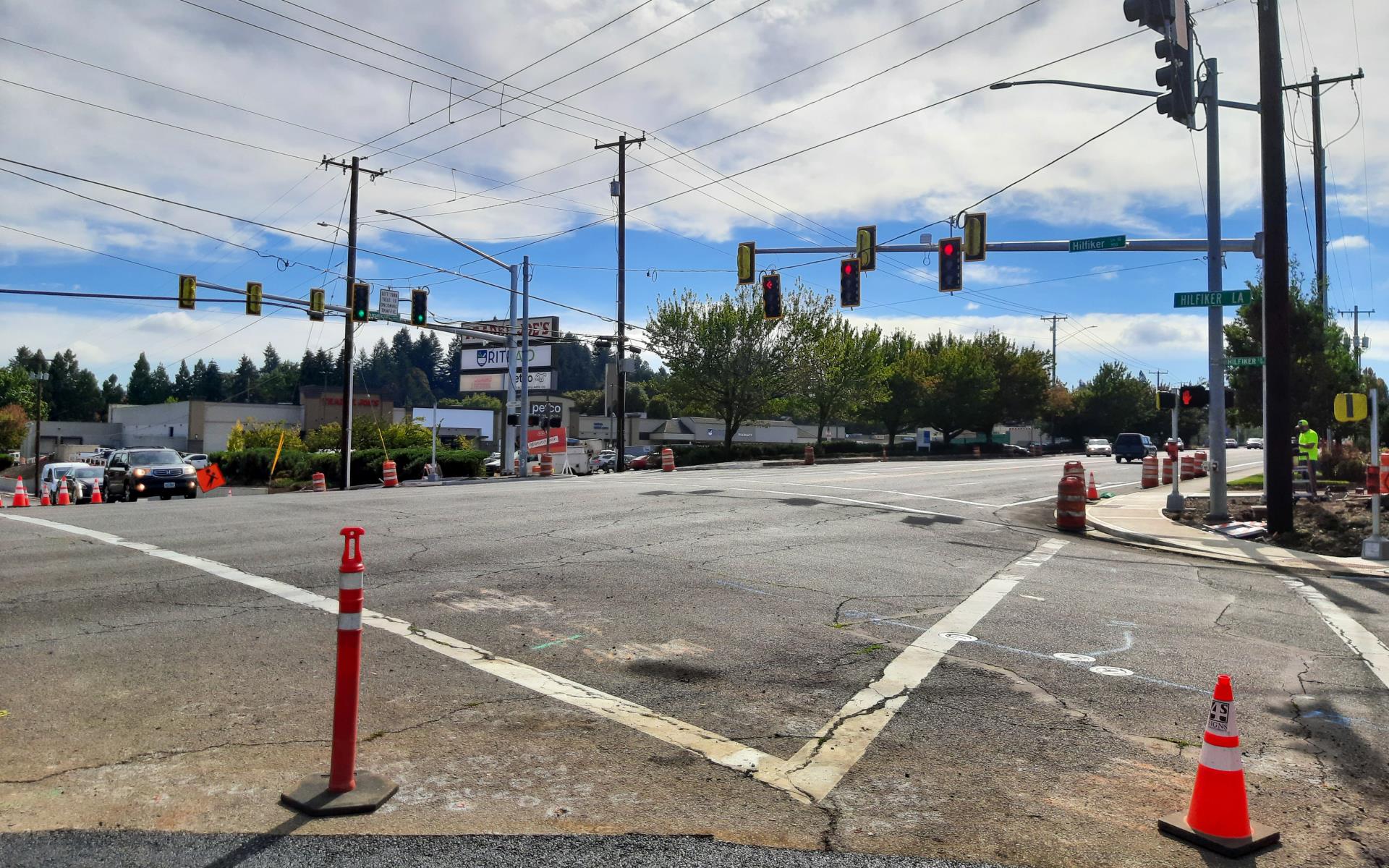 Hilfiker Lane Intersection under construction