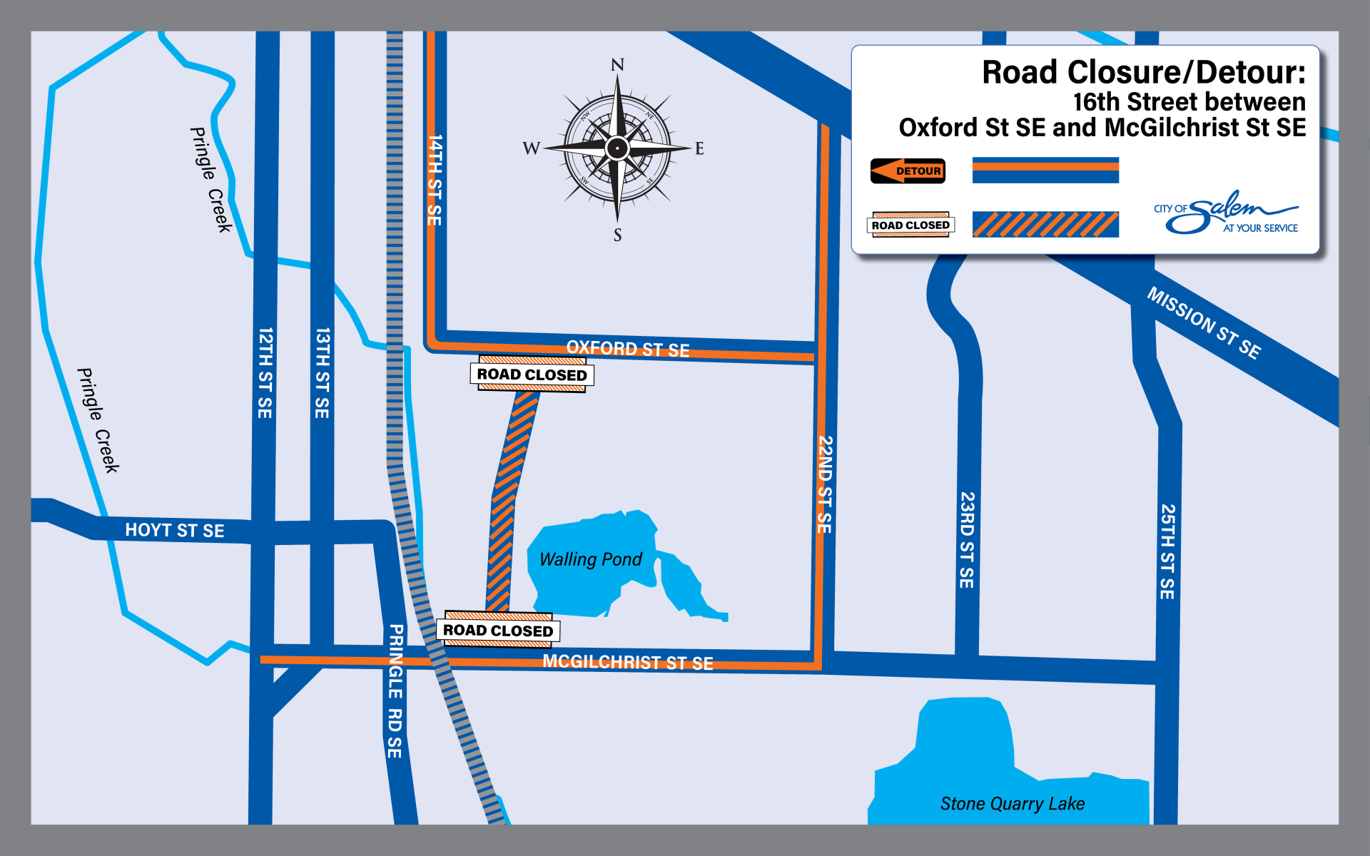 16th ST SE Road Closure Map 2024-11-8